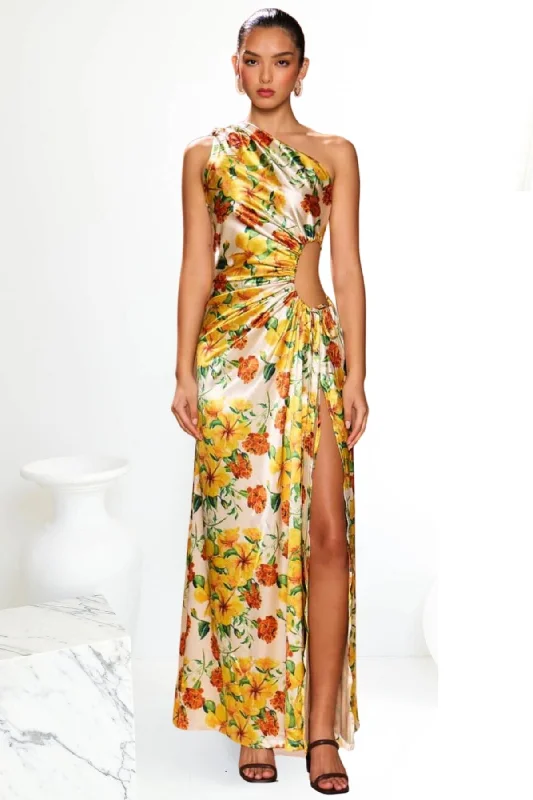 SONYA MODA Nour Yarden Floral Maxi Dress - RRP $380 Stylish V-Neck Maxi Dress