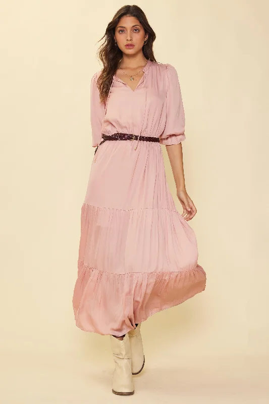 Emery Ruffle Tiered Maxi Dress Comfortable Maxi Dress with Slits