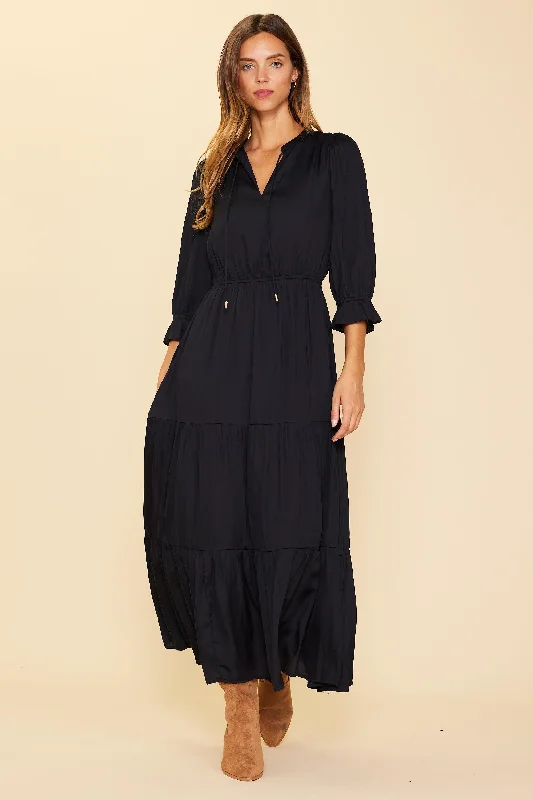 Emery Ruffle Tiered Maxi Dress Trendy Maxi Dress with Bow