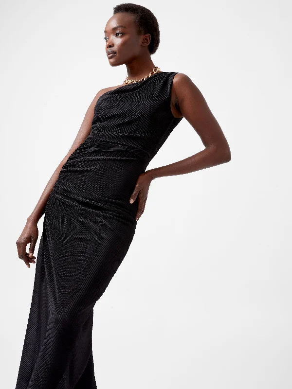 Talitha Plisse One Shoulder Maxi Dress Cozy Wrap Maxi Dress