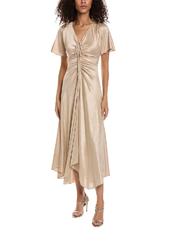 Taylor Lurex Stretch Knit Maxi Dress Elegant Maxi Dress with Pockets