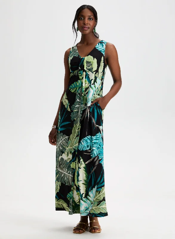 Tropical Print Maxi Dress Elegant Lace Maxi Dress