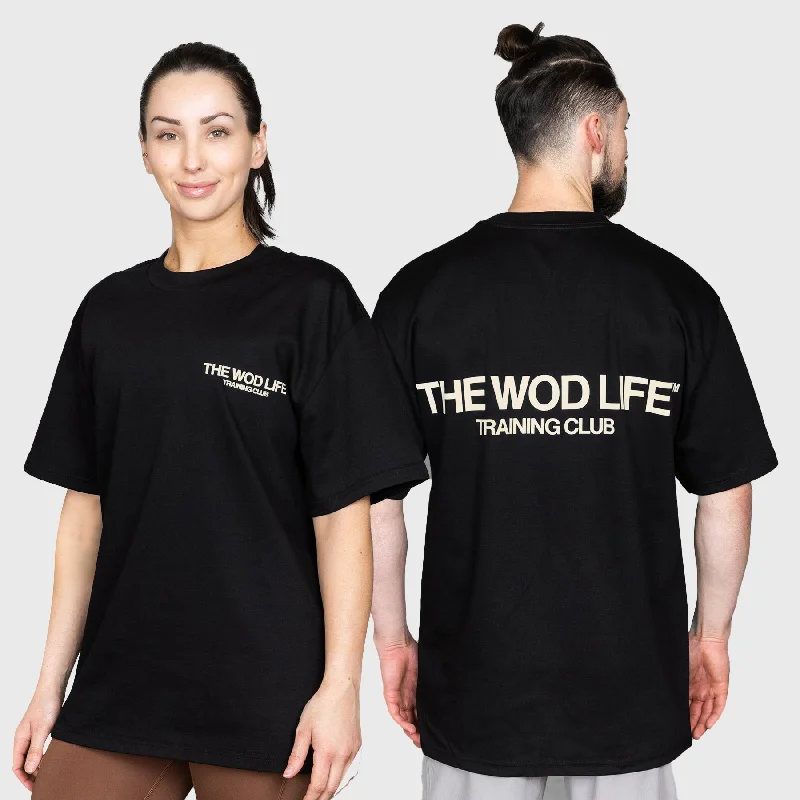 TWL - LIFESTYLE OVERSIZED T-SHIRT - TRAINING CLUB - BLACK/BONE Chenille Fabric Brocade Fabric Lace Fabric