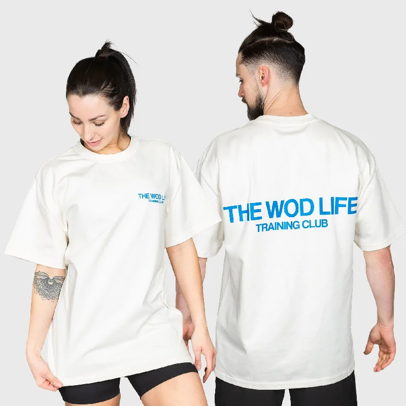 TWL - LIFESTYLE OVERSIZED T-SHIRT - TRAINING CLUB - BONE/ROYAL BLUE Terry Blend Velvet Blend Canvas Blend