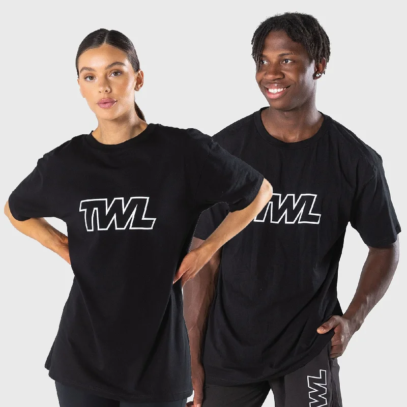 TWL - OVERSIZED T-SHIRT - ATHLETE/BLACK/WHITE Boxy Fit Fitted Loose