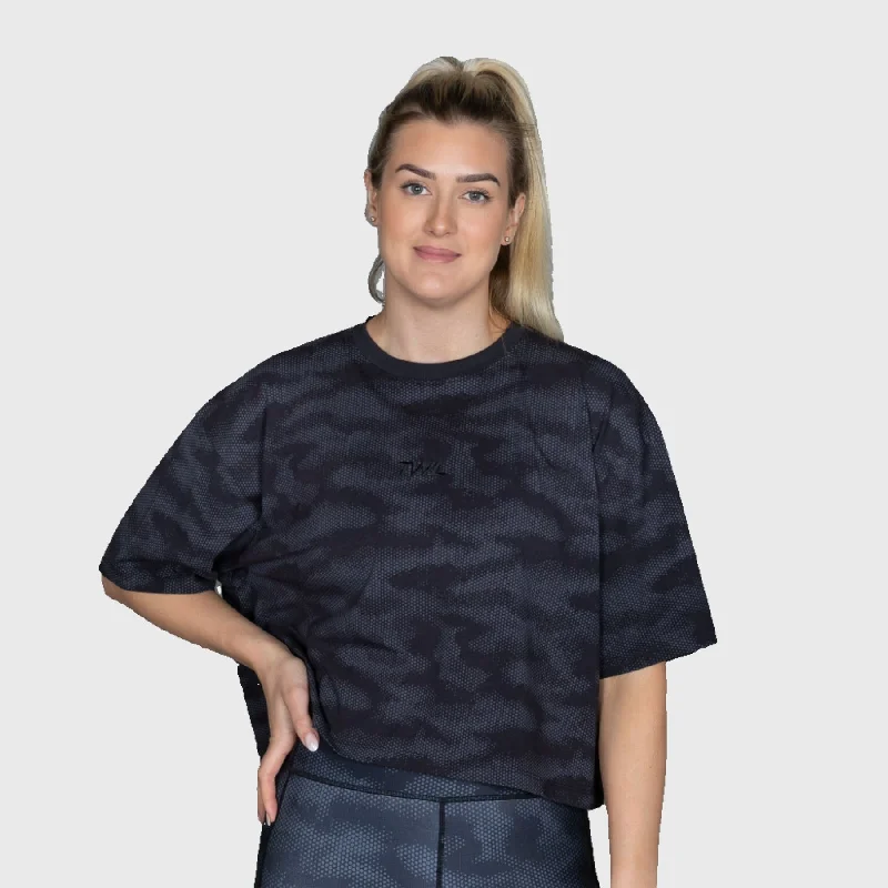 TWL - WOMEN'S OVERSIZED CROPPED T-SHIRT - ELEMENT Nylon Fabric Polyester Fabric Spandex Fabric