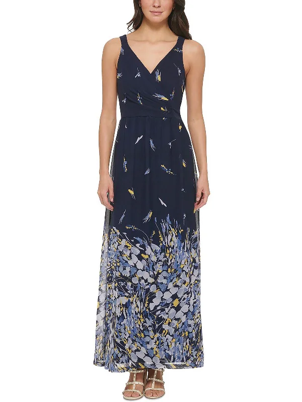Womens Chiffon Printed Maxi Dress Classic Tulle Maxi Dress