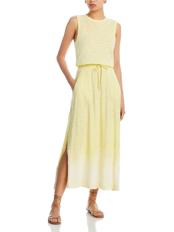 Womens Cotton Tiered Maxi Dress Trendy Printed Maxi Dress