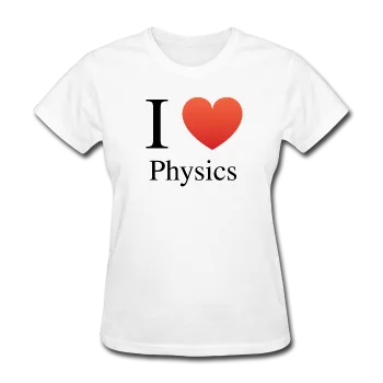 "I ♥ Physics" (black) - Women's T-Shirt Embroidered Appliqued Beaded