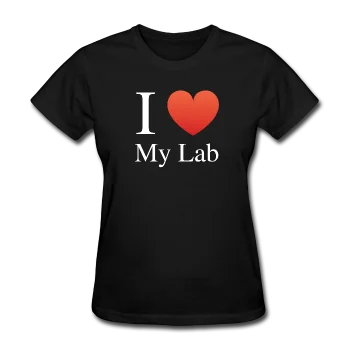 "I ♥ My Lab" (white) - Women's T-Shirt Satin Fabric Silk Fabric Chiffon Fabric