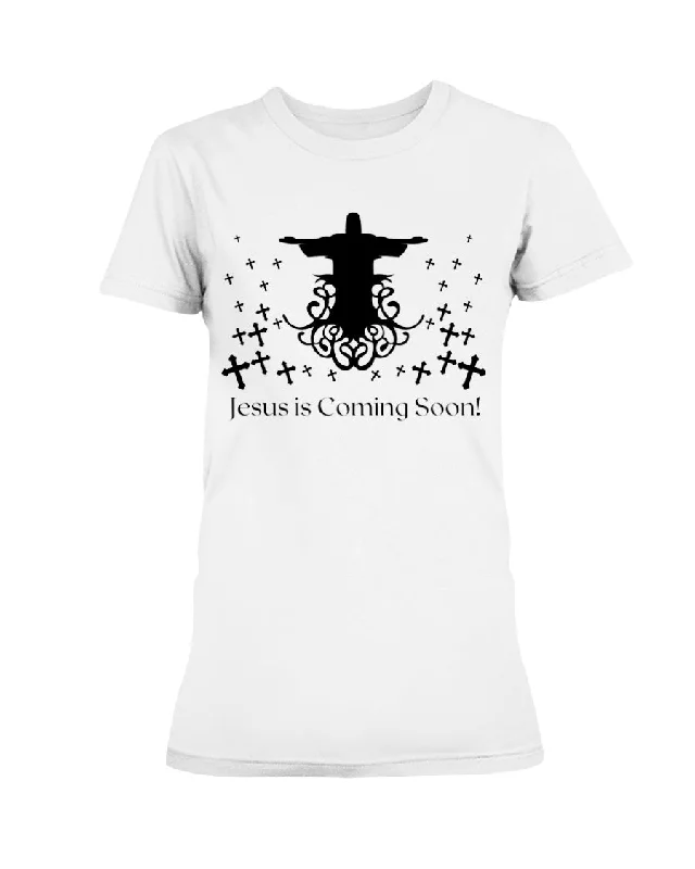 T-Shirt Women's Jesus is Coming Black Modern Contemporary Chic