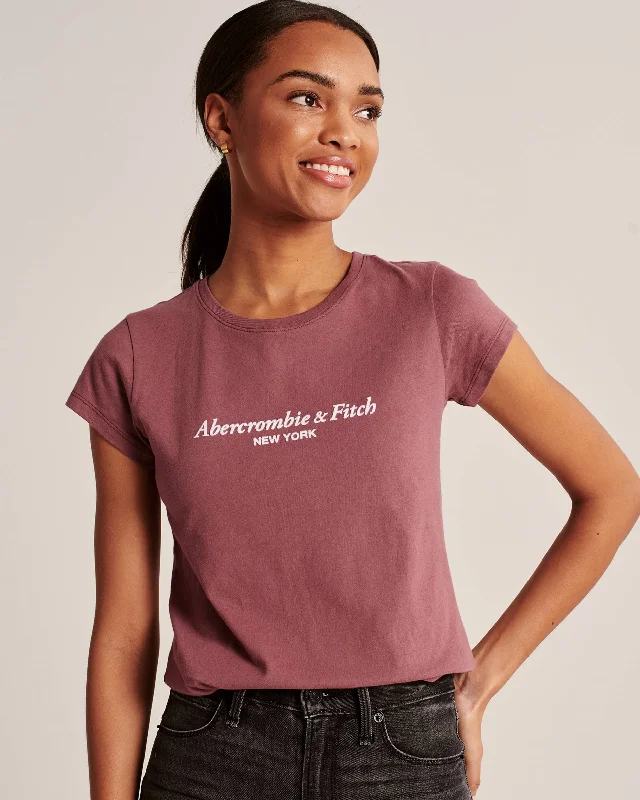 A&F Short-Sleeve Logo Tee Hooded Caped Shawl Collar