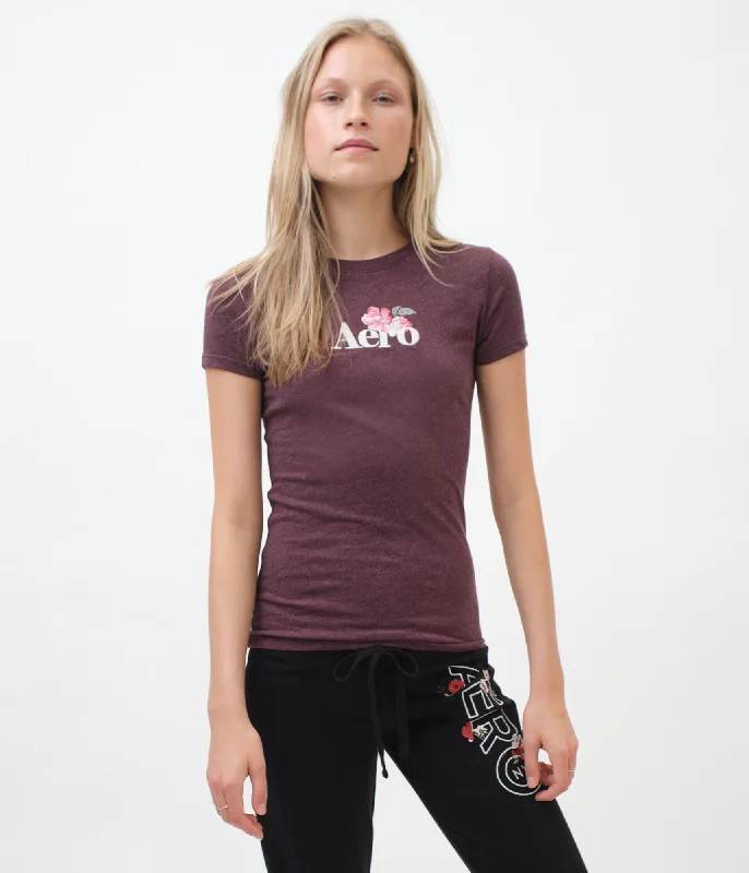 Aeropostale Aero Blossoms Graphic Tee Lace Blend Ribbed Blend Corduroy Blend