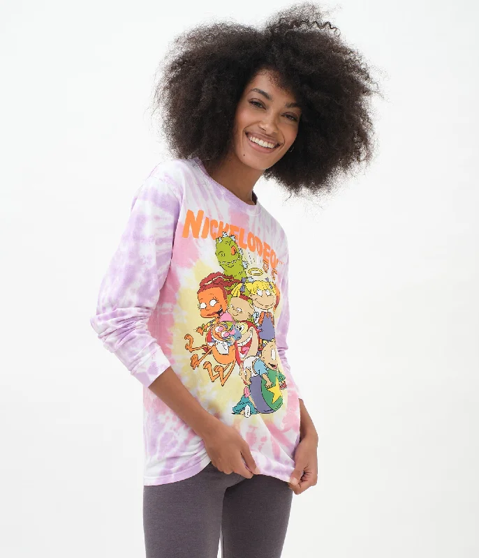 Aeropostale Long Sleeve Nickelodeon Tie-Dye Boyfriend Graphic Tee Knit Fabric Woven Fabric Fleece Fabric Aeropostale Long Sleeve Nickelodeon Tie-Dye Boyfriend Graphic Tee Knit Fabric Woven Fabric Fleece Fabric
