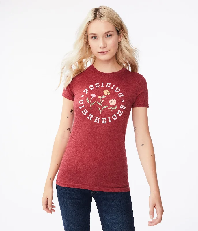 Aeropostale Positive Vibrations Floral Graphic Tee*** Zippered Buttoned Snapped