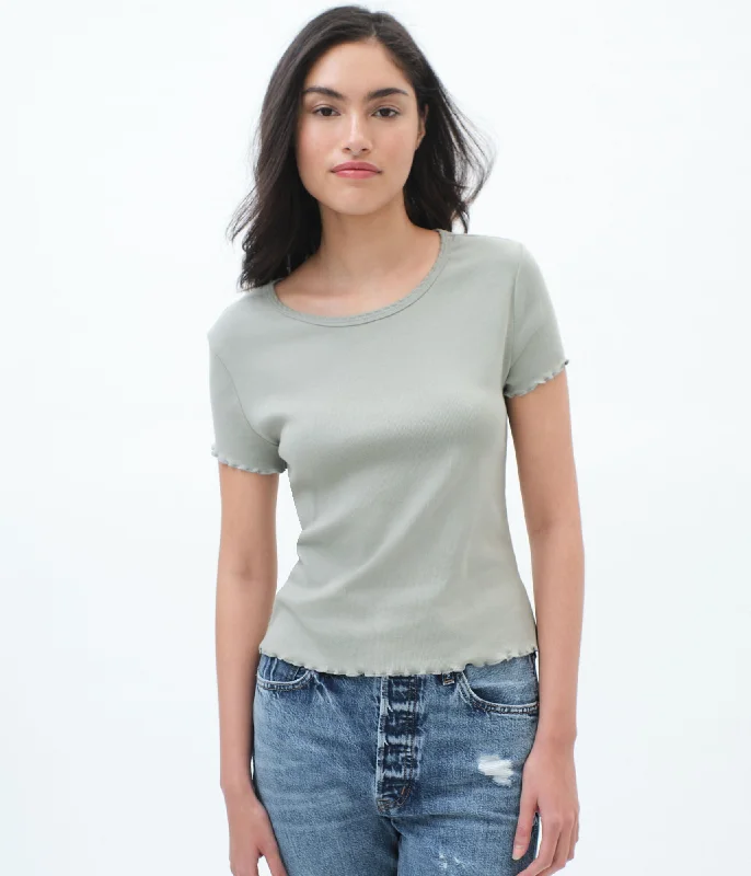 Aeropostale Ribbed Shrunken Tee Casual Formal Business