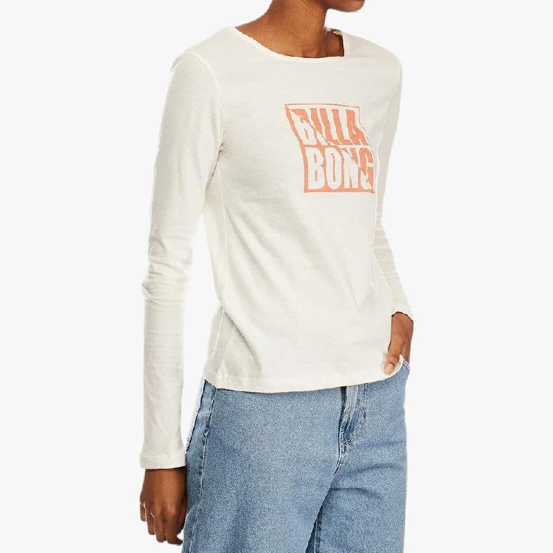 Billabong Ladies Summer 73 Long Sleeve Tee Vwh Ribbed T-Shirt High Neck Heavyweight