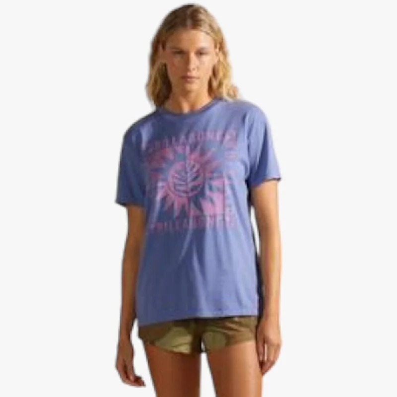 Billabong Womens A Div Short Sleeve Tee Purple Fitted T-Shirt Seamless Stretchy