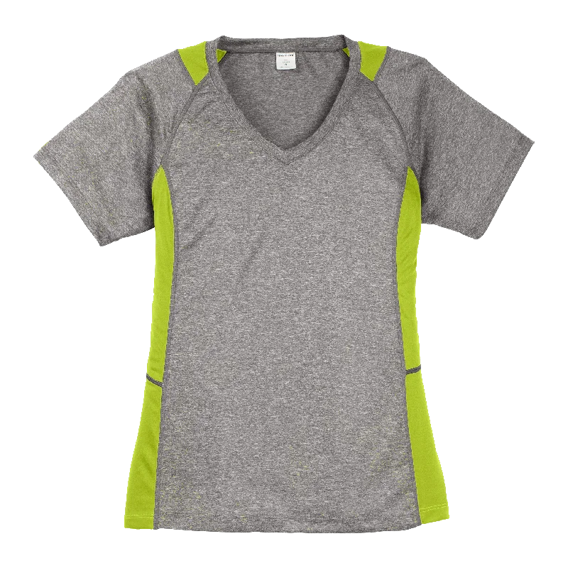 D1976W Ladies Short Sleeve Colorblock Contender Tee Graphic T-Shirt Round Neck Polyester