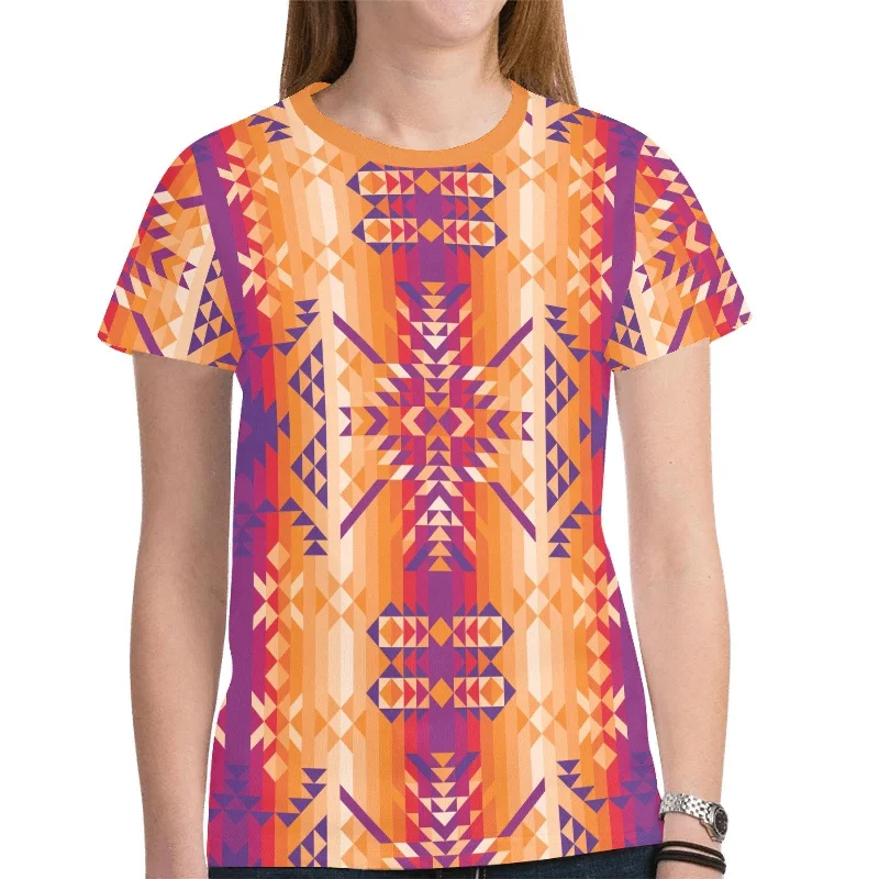 Desert Geo T-shirt for Women Chenille Fabric Brocade Fabric Lace Fabric