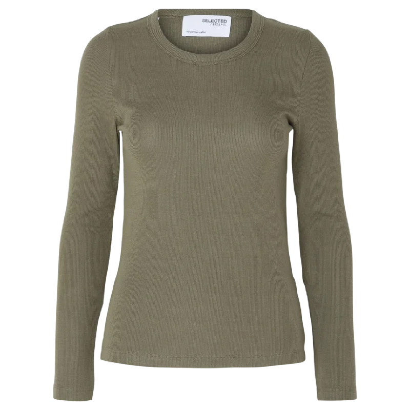 Selected Femme Dianna Long Sleeved O-Neck T-Shirt Plaid T-Shirt Polka Dot Checkered