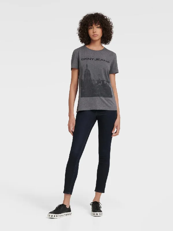 DKNY CITYSCAPE LOGO TEE Fashionable Trendy Casual