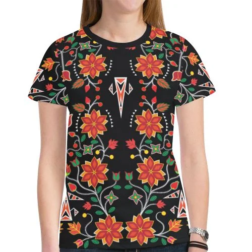 Floral Beadwork Six Bands T-shirt for Women Denim Fabric Leather Fabric Suede Fabric Floral Beadwork Six Bands T-shirt for Women Denim Fabric Leather Fabric Suede Fabric