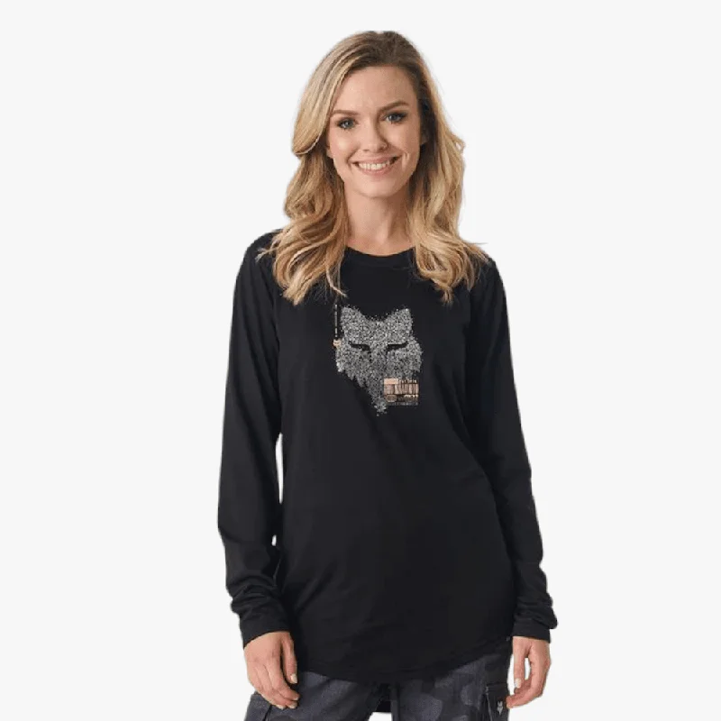 Fox Womens Smokey Long Sleeve Tee Black Striped Floral Plaid