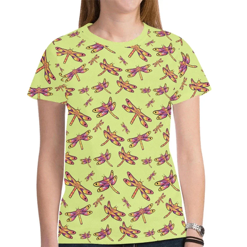 Gathering Lime T-shirt for Women Anti-Pilling Machine Wash Handmade