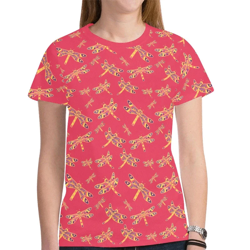 Gathering Rouge T-shirt for Women Zippered Buttoned Snapped