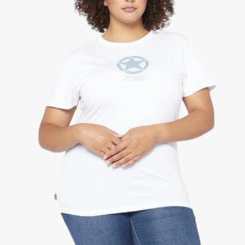 Jeep Ladies Icon Star Short Sleeve Tee Optic White Oversized T-Shirt Spandex breathable Jeep Ladies Icon Star Short Sleeve Tee Optic White Oversized T-Shirt Spandex breathable
