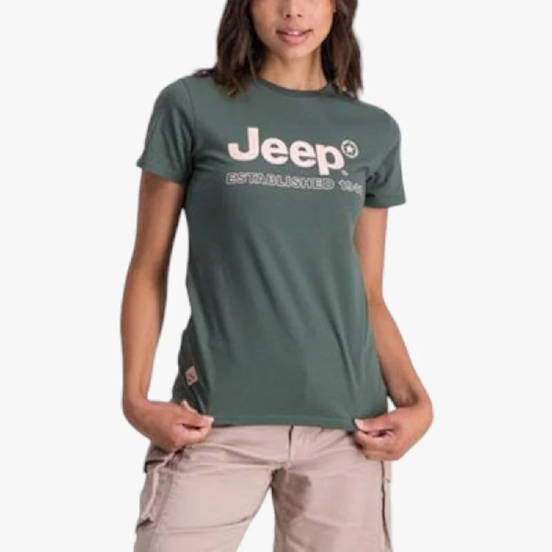 Jeep Womens 41 Short Sleeve Tee Fig Leaf Rayon Velvet Corduroy