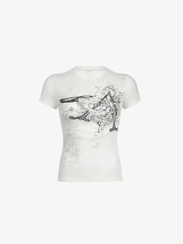 KG Artistic Gothic T-Shirt Collared Crew Neck Turtle Neck