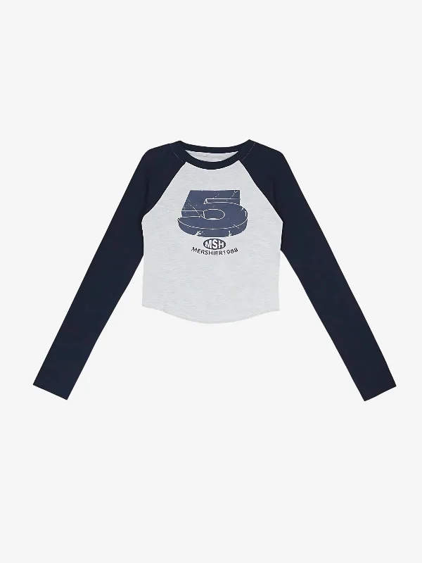 KG Women's Sleeved Streetwear T-Shirt Collared Crew Neck Turtle Neck