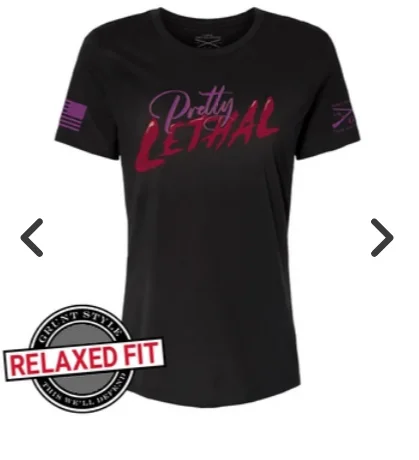 LADIES Grunt Style Pretty Lethal Relaxed T-Shirt Mesh Fabric Canvas Fabric Denim Fabric LADIES Grunt Style Pretty Lethal Relaxed T-Shirt Mesh Fabric Canvas Fabric Denim Fabric