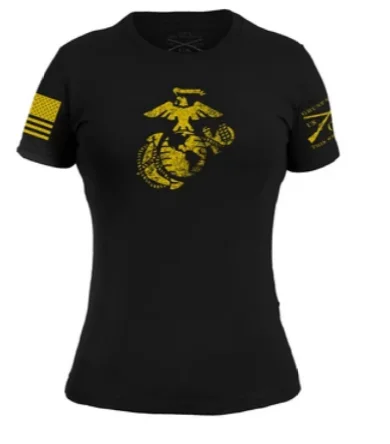 LADIES Grunt Style USMC EGA T-Shirt Chenille Fabric Brocade Fabric Lace Fabric