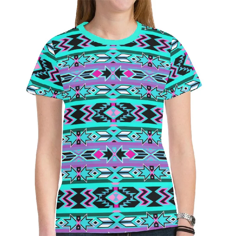 Northeast Journey T-shirt for Women Fleece Fabric Down Fabric Feather Fabric