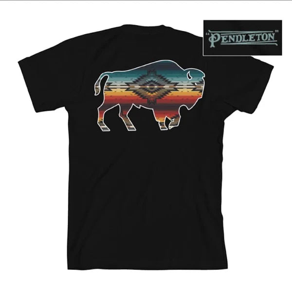 Pendleton Saltillo Sunset Bison Graphic Tee Sequined Glittery Shiny