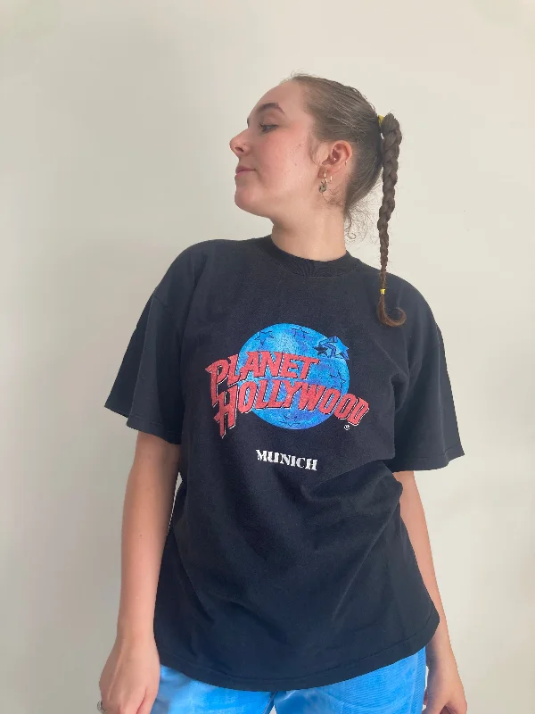 Planet Hollywood T-Shirt (XL) V-Neck T-Shirt Long Sleeve Cotton
