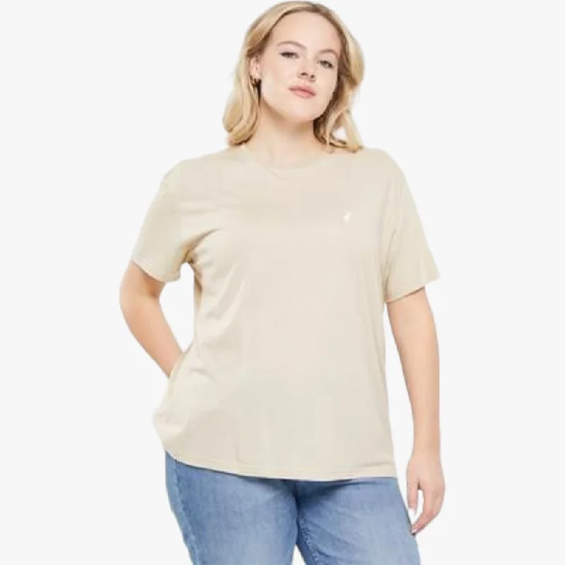 Polo Ladies Claire Short Sleeve Tee Stone Solid Color Striped Floral