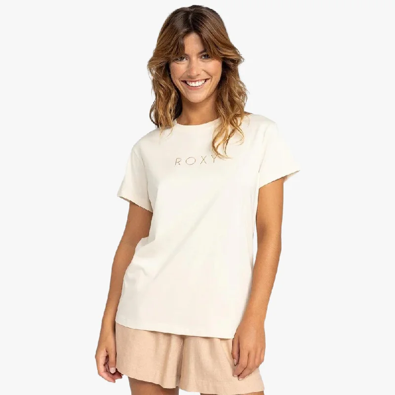 Roxy Womens Just Do You Short Sleeve Tee Parchment Machine Wash Dry Clean Hand Wash