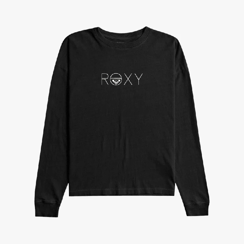 Roxy Womens Sparkle Evening Rainbow Foil Long Sleeve Tee Black Elegant Classic Vintage Roxy Womens Sparkle Evening Rainbow Foil Long Sleeve Tee Black Elegant Classic Vintage