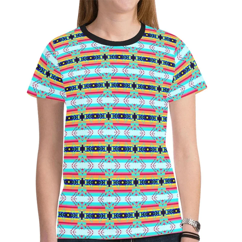 Sacred Spring T-shirt for Women Front Pockets Side Pockets Patch Pockets