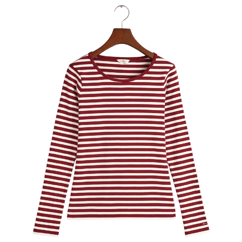 GANT Slim Striped Long Sleeve T-Shirt Welt Pockets Slit Pockets