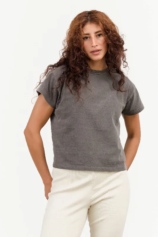 Hi'aka T-Shirt in Pigment Turkish Coffee Striped Floral Plaid