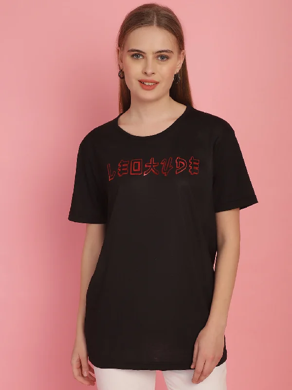 Vimal Jonney Round Neck Cotton Printed Black T-Shirt for Women Plaid T-Shirt Polka Dot Checkered Vimal Jonney Round Neck Cotton Printed Black T-Shirt for Women Plaid T-Shirt Polka Dot Checkered