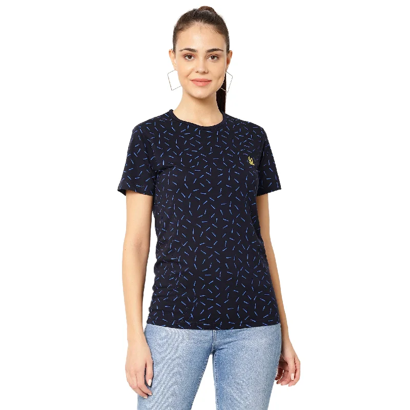 Vimal Jonney Blue Color T-shirt For Women Front Pockets Side Pockets Patch Pockets