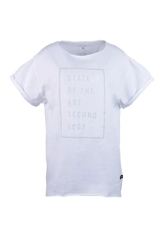 T-Shirt SLEEVE ART WHITE Mesh Blend Leather Blend Suede Blend
