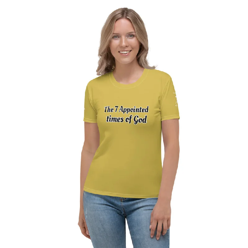 T-Shirt Women's 7 Appointed Times White Mustard Yellow Mesh Blend Leather Blend Suede Blend T-Shirt Women's 7 Appointed Times White Mustard Yellow Mesh Blend Leather Blend Suede Blend
