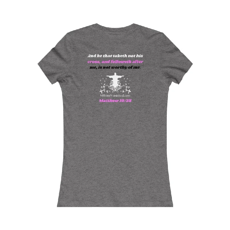 T-Shirt Women's Matthew 10:38 Rayon Velvet Corduroy